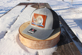 Hat with leather veg tan colorful patch